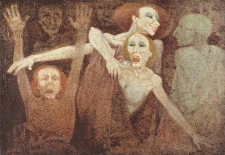 REMO SQUILLANTINI Stia (Ar) 1920 - Firenze 06/08/1996 Allegoria olio su tela...