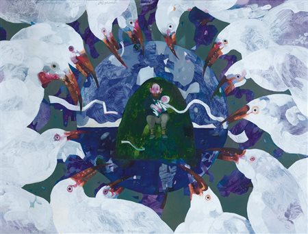 ANTONIO POSSENTI Lucca 11/01/1933 Isola della memoria olio su tela cm. 60x80,...