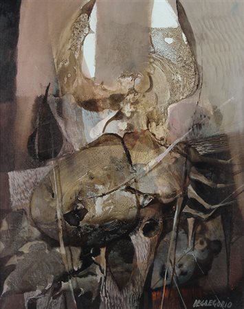 GIUSEPPE DE GREGORIO Spoleto (Pg) 11/10/1920 - 2007 Animali e foglie olio su...