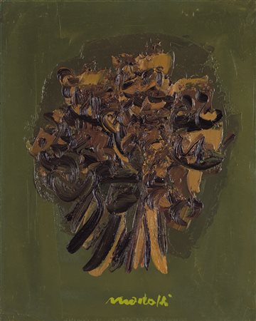 ENNIO MORLOTTI Lecco 24/09/1910 - 15/12/1992 Fiori olio su tela cm. 41x33,...