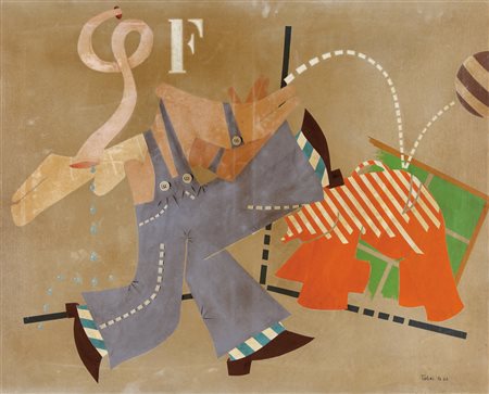 EMILIO TADINI Milano 1927 - Milano 24/09/2002 Il posto dei bambini, 1966 olio...