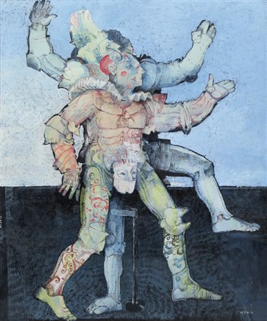 RAFFAELE DE ROSA Podenzana (Ms) 1940 Il Visionario, 1984 olio su tavola cm....