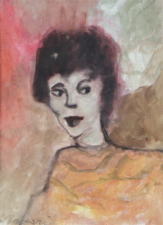 MINO MACCARI Siena 24/11/1898 - Roma 17/06/1989 Figura, (anni '60) olio su...