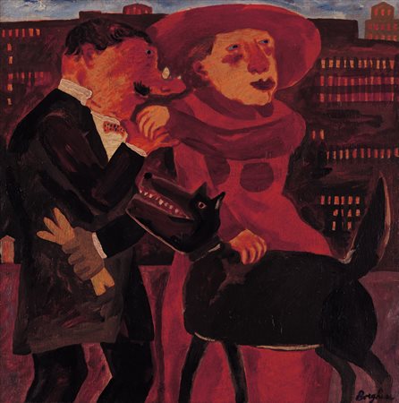 FRANZ BORGHESE Roma 21/01/1941 - Roma 17/12/2005 Il baciamano olio su tela...