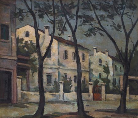 DINO LANARO Malo (VI) 1909 - Milano 1998 Paesaggio, 1946 olio su tela cm....