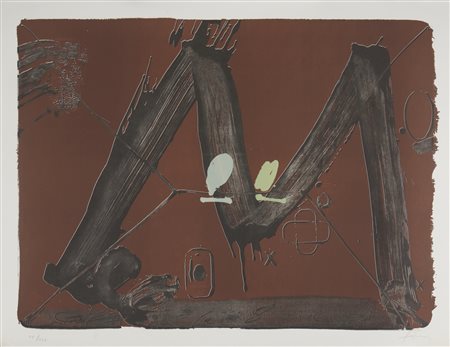 TAPIES ANTONI (1923 - 2012) - Grand M Avec Taches.