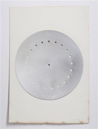 FONTANA LUCIO (1899 - 1968) - Disco spaziale (argento).