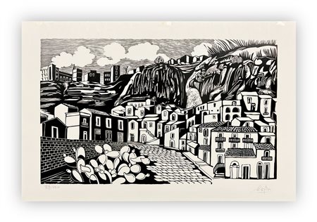ROCCO CAFISO (1926) - Paesaggio siciliano, 1966