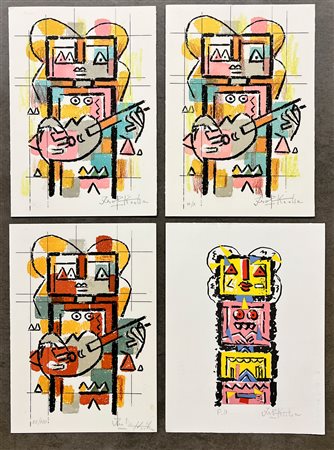 IBRAHIM KODRA (1918-2006) - Lotto unico di 4 litografie: