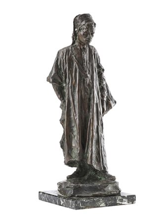Armando Zago "Figura orientalista" 
scultura in bronzo poggiante su base in marm
