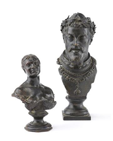 Vincenzo Gemito Lotto composto da due sculture in bronzo raffiguranti "Nutrice"
