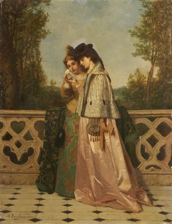 Auguste Toulmouche "La lettera" 1866
olio su tavola (cm 60x46)
reca firma e data