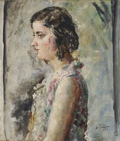 Guido Tallone "Raffaella" 1928
olio su compensato (cm 70x60)
firmato e datato in