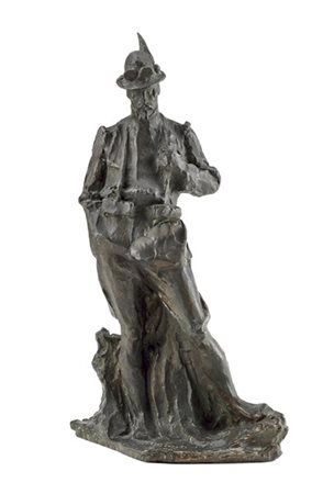 Oreste Labò "Cesare Battisti in divisa da Alpino" 
scultura in bronzo (h cm 48)