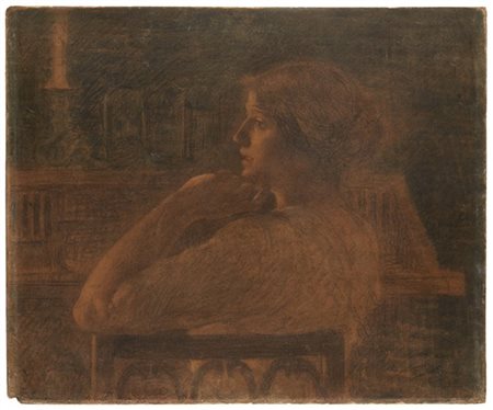 Ignoto di fine secolo XIX     "Ritratto di giovane donna di profilo"