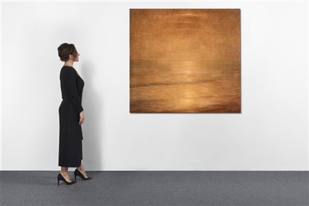 Giulio Cisari "Sole sull'orizzonte" 
olio su tela (cm 150x160)
firmato in basso