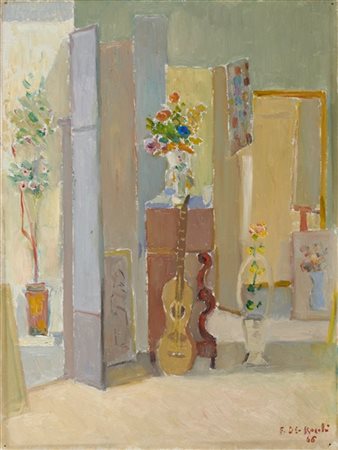 Francesco De Rocchi "Interno" 1966
olio su tela (cm 40x30)
firmato e datato in b