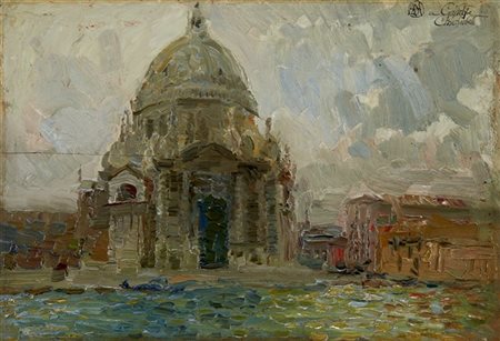 Angiolo D'Andrea "Chiesa della Salute a Venezia" 
olio su tavoletta (cm 22x32)
r