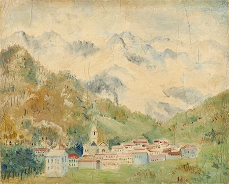 Umberto Lilloni "Bardonecchia" 
olio su tela (cm 35,5x44)
firmato in basso a des