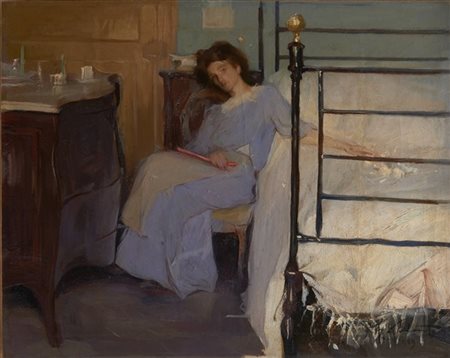 Francesco Galante "Penombra" 1909
olio su tela (cm 41,5x51)
firmato e datato in