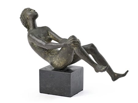 Eros Pellini "Nudo femminile" 
scultura in bronzo (cm17x31) su base in marmo (h
