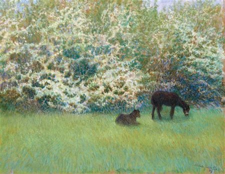 Michele Cascella "Giumenta e puledro" 1913
pastelli colorati su carta (cm 44x58)