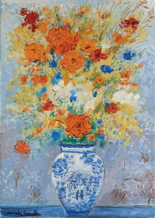 Michele Cascella "Composizione con fiori" 
olio su tela (cm 70x50)
firmato in ba