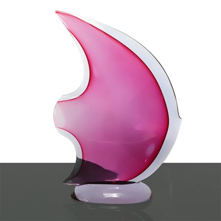Flavio per Seguso Poli (Chioggia 1900-Venezia 1984)  - Scultura in vetro di Murano sommerso a forma di pesce, Seguso, 50/60