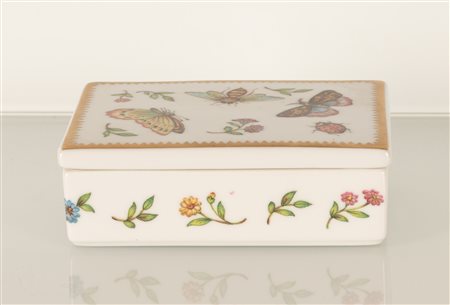 Scatolina Henriette decorata con api, farfalle, coccinelle e fiori   