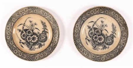 Coppia di piattini inglesi F. Primavesi e Sons Swansea a Newport mon & London - Florence 