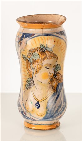 Albarello con figura muliebre . Manifattura veneta, XVIII secolo   