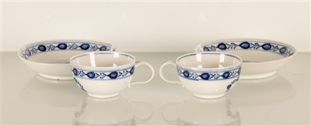 Coppia di tazzine con piattini. Manifattura Meissen Marcolini, XVIII secolo   