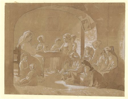 Bambine imparano a leggere   Vincenzo Cabianca