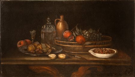 Natura morta di frutta e oggetti   Francisco De Zurbaràn (ambito di)
