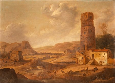 Scena da un villaggio   Daniel  van Heil (attribuito a)