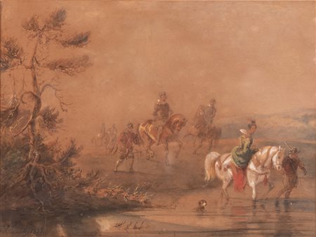 Guadando il fiume   Ferdinand Ernst Lintz