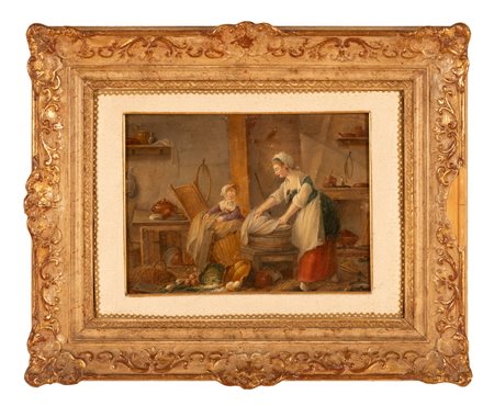 La piccola lavandaia   Pittore olandese degli inizi del XIX secolo