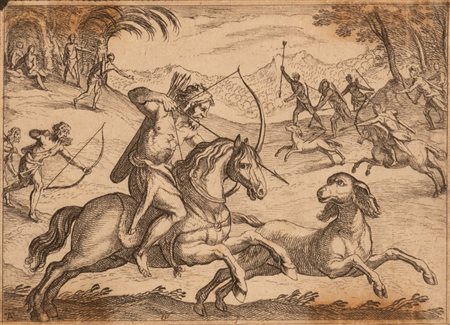 Indigeni cacciano le antilopi   Antonio Tempesta