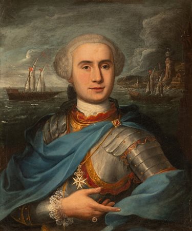 Ritratto del comandante di galere Giovanni Ferretti in armatura   Pompeo  Batoni (ambito di)