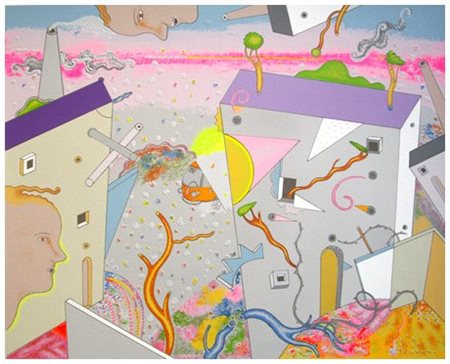 LUCA ALINARI Firenze 1943 Senza titolo Serigrafia a colori es.92/100. Firma...