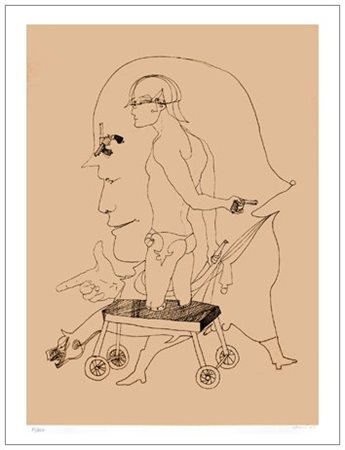 UGO ATTARDI Sori 1923 - Roma 2006 Guerriero 1975 Serigrafia a colori su carta...