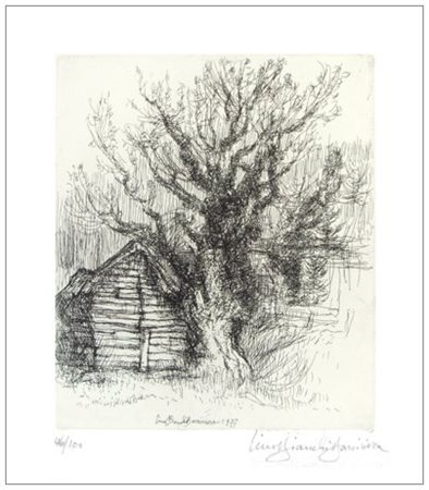 LINO BIANCHI BARRIVIERA Montebelluna 1906 - Roma 1985 Al lago di Bracciano...