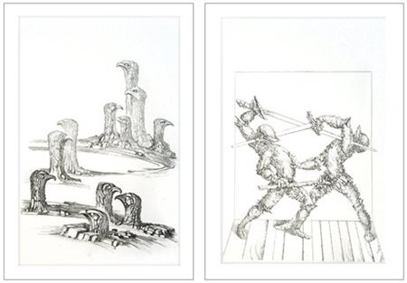 FABRIZIO CLERICI Milano 1913 - Roma 1993 Lotto composto da due opere: Senza...