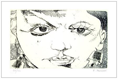 FERNANDO FARULLI Firenze 1923 - Firenze 1997 Volto 1977 Acquaforte e...