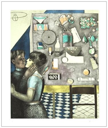 FRANCO GENTILINI Faenza 1909 - Roma 1981 Senza titolo Litografia a colori...