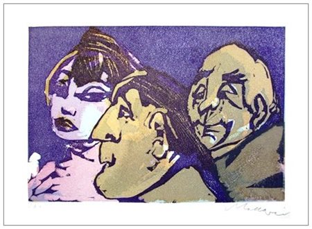 MINO MACCARI Siena 1898 - Roma 1989 Senza titolo Litografia a colori...