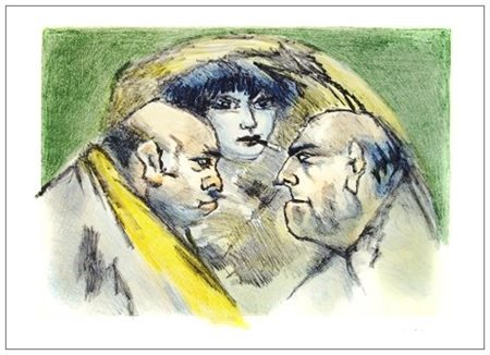 MINO MACCARI Siena 1898 - Roma 1989 Senza titolo Litografia a colori...