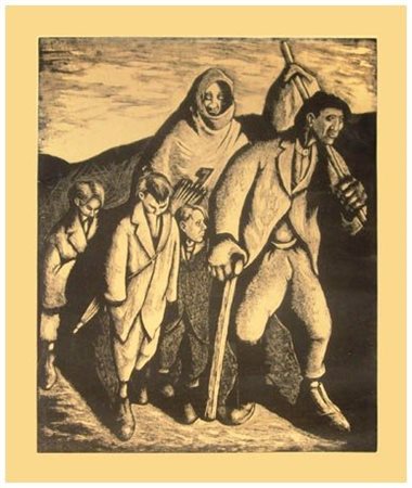 ALBERICO MORENA Gubbio 1926 Vanno in Maremma 1947 Incisione. Firma e data in...