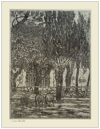 GINO ROMITI Livorno 1881 - Livorno 1967 Senza titolo Acquaforte. Firma in b....