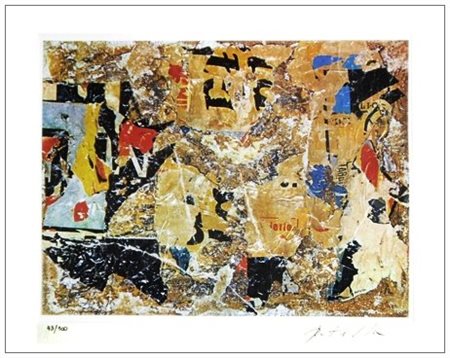 MIMMO ROTELLA Catanzaro 1918 - Milano 2006 Senza titolo Litografia a colori...